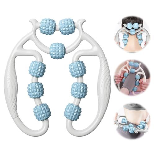 DASIAUTOEM Massageroller Beine, Massagerolle mit Griff Bein, Anti Cellulite Roller, Beinklemme Massage Roller mit 9 Rädern, Massageroller für Oberschenkel, Fuß, Bauch und Armmassage von DASIAUTOEM