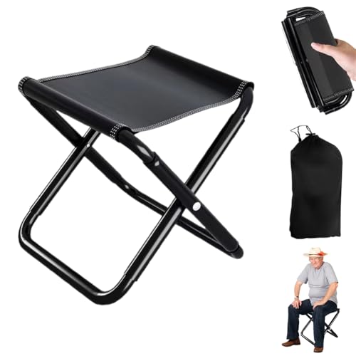 DASIAUTOEM Camping Klapphocker, Tragbarer Mini Klapphocker, Garten Fußhocker, Camping Hocker, Leicht Sitz Falthocker Klappbar für Reisen Garten Terrasse Angeln Grillen Strand von DASIAUTOEM