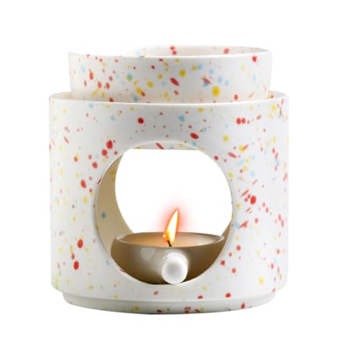 DASIAUTOEM Duftlampe für Ätherische öle, Duftlampe Teelicht Räucherstövchen, Stövchen für ätherische Öle, Duftöl und Duftwachs, Keramik Aromalampe von DASIAUTOEM