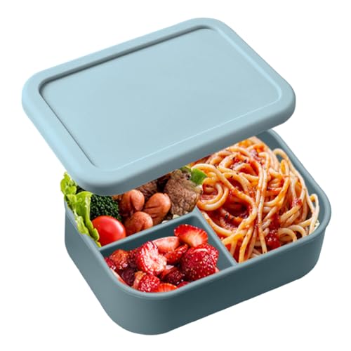 DASIAUTOEM Lunchbox, Brotdose mit Trennfächern, Bento Box Frühstücksdose, 940ML Silikon Brotbox Lunchbehälter mit 3 Fächern für Erwachsene Kinder Büro Schule Camping DASIAUTOEM Lunchbox, Brotdose mit Trennfächern, Bento Box Frühstücksdose, 940ML Silikon Brotbox Lunchbehälter mit 3 Fächern für Erwachsene Kinder Büro Schule Camping von DASIAUTOEM