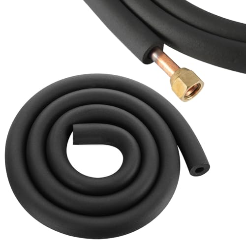 DASIAUTOEM Rohrisolierung Schaumstoff, Ø 22 mm Rohrdurchmesser, Rohrdämmung Isolierung Rohr Schwarz für Heizung Sanitär Heizungsrohr Kupferrohr 1.8m (Schwarz, Ø 22) von DASIAUTOEM