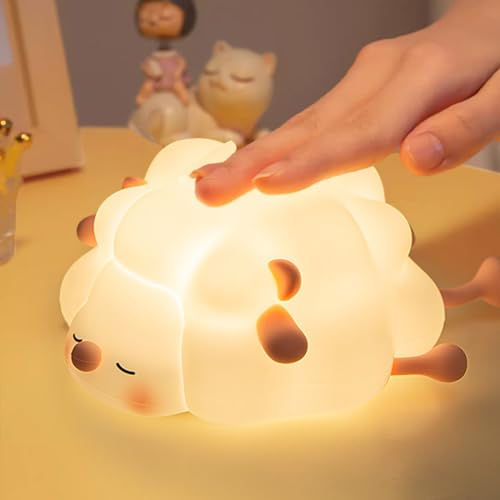 DASIAUTOEM Silikon Nachtlicht Kinder, Stilllicht Dimmbar Touch Nachtlicht für Mädchen Wiederaufladbare Baby Nachtlampe Kinderzimmer Deko Geburtstag Geschenk von DASIAUTOEM