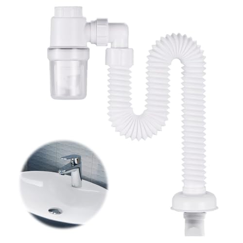 DASIAUTOEM Siphon 1 1/4 Zoll, Raumsparsiphon Flexibler Ablaufschlauch, Einstellbarer Siphon Waschbecken, Geruchsdichter Flexibles Siphon, Austauschbarer Abwasserrohr, Abflussrohr mit Geruchsverschlus DASIAUTOEM Siphon 1 1/4 Zoll, Raumsparsiphon Flexibler Ablaufschlauch, Einstellbarer Siphon Waschbecken, Geruchsdichter Flexibles Siphon, Austauschbarer Abwasserrohr, Abflussrohr mit Geruchsverschlus von DASIAUTOEM