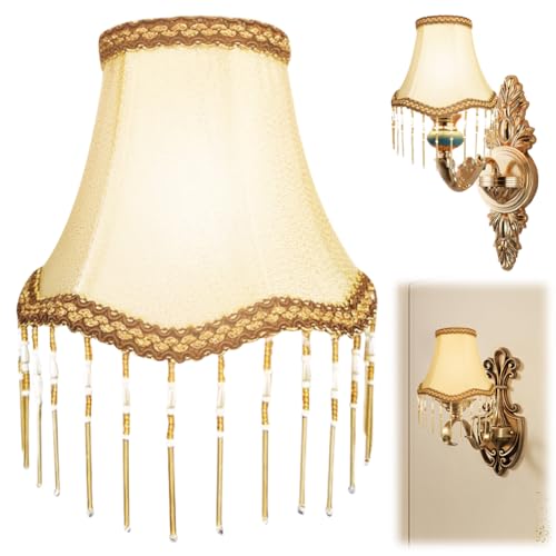 DASIAUTOEM Vintage Lampenschirm, Viktorianischen Stil Fransen Für Lampe Retro-lampenabdeckung Lampenschirme für Stehlampen, Stehlampe Tischlampe Deckenleuchte Wohnzimmer Deko von DASIAUTOEM
