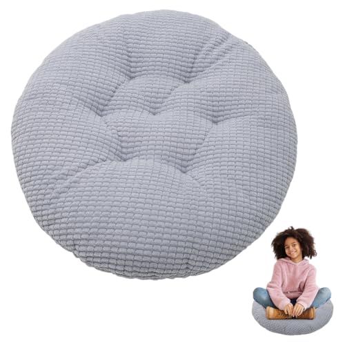 DASIAUTOEM Sitzkissen Rund, Stuhlkissen 38 x 38 cm, Rund Bodenkissen, Sitzkissen Stuhl Sitzpolster Abnehmbares bodenkissen für Stühle Hocker Wohnzimmer Garten Büro (Grau) von DASIAUTOEM
