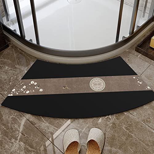 DASJD Gebogene Duschmatte rutschfest, Duschvorleger Eckdusche Fächerförmig Kieselgur Duschvorleger Runddusche für Eckbadewanne, Super SaugfäHige rutschfest Waschbar,C,45x100cm von DASJD