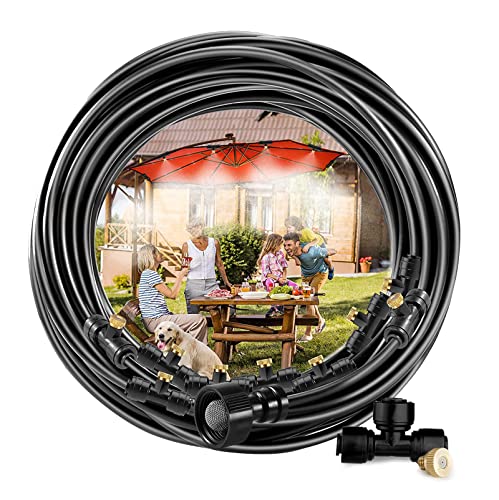 DASJD Sprühnebel Kühlung System, 6/9/12/15/18 m Wassernebler Bewässerungssystem, Outdoor-Nebel-Kühlsystem für Terrasse, Garten, Rasen, Gewächshaus,Trampolin,Schwarz,18m/59.1ft DASJD Sprühnebel Kühlung System, 6/9/12/15/18 m Wassernebler Bewässerungssystem, Outdoor-Nebel-Kühlsystem für Terrasse, Garten, Rasen, Gewächshaus,Trampolin,Schwarz,18m/59.1ft von DASJD