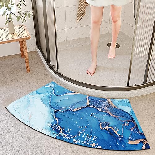 DASJD Super Absorbierende Duschvorleger Eckdusche, Quadrant Gebogene Duschmatte, Schnell Trocknend, rutschfest perfekt in viertelrunde Duschen und halbrunden Badezimmer,B,40 * 75cm von DASJD