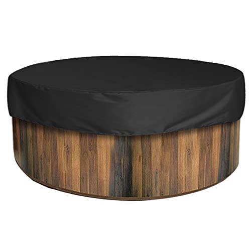 DASJD Whirlpool Abdeckung, Allwetter Thermoabdeckung Whirlpool Rund, Tragbar Whirlpoolabdeckungen für Badewannen Im Freien, 100% Uv-BestäNdig, Wasserdicht und Staubdicht,Schwarz,200 * 30cm von DASJD
