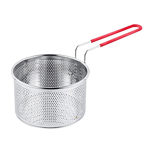 DASNTERED Frittierkorb mit Griff, Frittierkorb Langer Griff Universal Edelstahl für Topf Rund Lebensmittel Siebkorb, 16 cm von DASNTERED