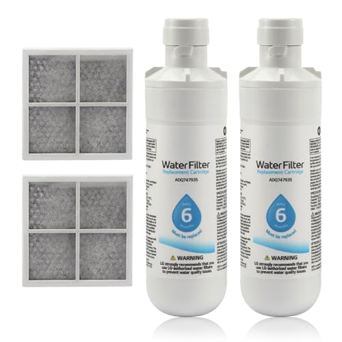 Wasserfilter für Kühlschrank, Wasserfilter und Luftfilter für Kühlschrank, Geruchsfilter für Kühlschrank, Ersatzteil für Luftnetz, Ersatz für LG LT1000P (2 Stück) von DASNTERED