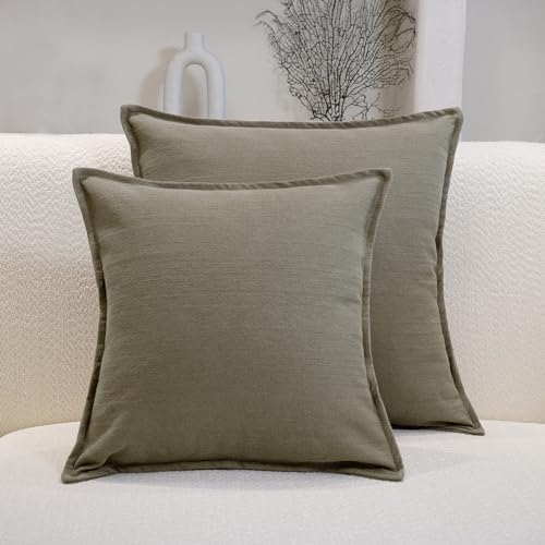 DASOIN Baumwolle Kissenbezug 2er Set Boho Zierkissenbezüge Wohnzimmer Deko Kissenhülle Couchkissen Sofakissen Bezug 45x45cm Grau von DASOIN