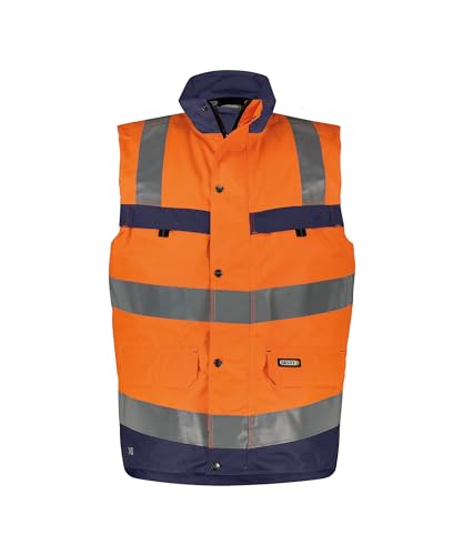 DASSY® Bilbao Warnschutz Weste - maat XS - NEONORANGE/DUNKELBLAU von DASSY