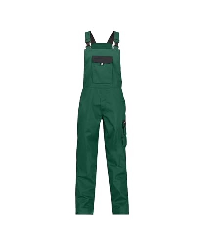 DASSY® Calais Zweifarbige Arbeitslatzhose - Größe 66 - FLASCHENGRÜN/SCHWARZ von Dassy