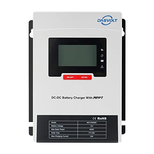 DASVOLT®, 12 V 50 A DC/DC MPPT Ladegerät mit integriertem Eingang für Doppelbatteriesystem Mehrstufiges Laden SRNE MD1250N05 Gel- und Lithium-Batterien für Wohnmobile Autos Boote Yachten von DASVOLT