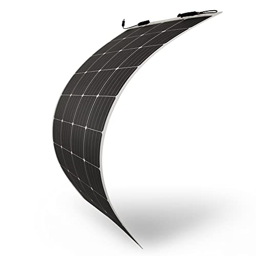 DASVOLT®, 175 W 12 V Extrem flexibles monokristallines Solarmodul mit ETFE-Schicht, ultradünn, 248 Grad Bogen für Wohnmobile, Wohnwagen, Wohnmobile, Boote, Dächer, unebene Oberflächen von DASVOLT