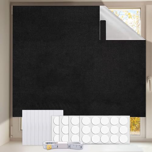 DATIFF Schwarz Fensterfolie Selbsthaftend Sichtschutzfolie Fenster Spiegelfolie Sonnenschutz Milchglasfolie Blickdicht Verdunkelungsfolie 150x200cm für Zuhause Büro Auto Badzimmer von DATIFF