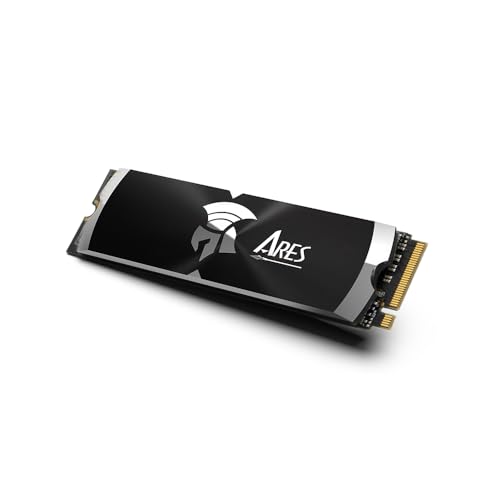 DATO ARES Dark Sword 1 TB M.2 2280 PCIe Gen4x4 SSD mit Kühlkörper, internem Solid State Drive für Gaming und Creators (bis zu 7200/6850 MB/s), Schwarz von DATO