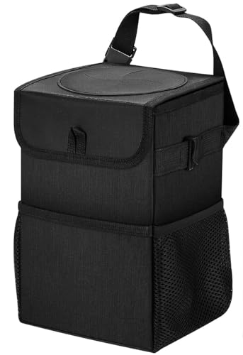 DATONGERGOUZI Tragbarer Faltbarer Mülleimer für Honda Jazz 2014-2019, Wasserdichtes Oxford-Gewebe, Auslaufsicherer Auto-Organizer, Mehrzweck-Mülleimer für Auto,Black von DATONGERGOUZI