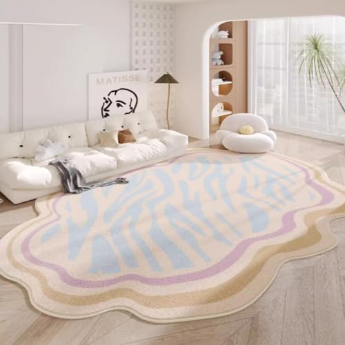 DATOPER Bereich Teppiche Wohnzimmer Teppiche für Schlafzimmer Geometrischen Stil Moderne Küche Teppich Langlebig Super Soft Non Shedding Kleine Bodenteppich Leicht zu reinigen Purple 80CM×120CM von DATOPER