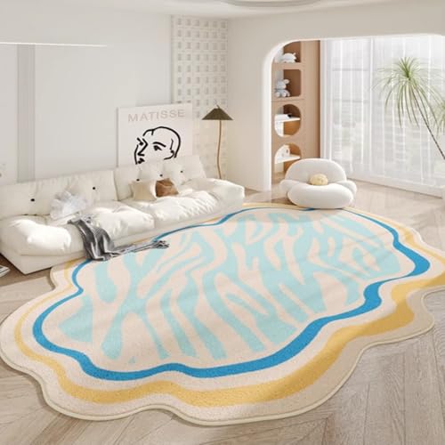 DATOPER Bereich Teppiche Wohnzimmer Teppiche für Schlafzimmer Geometrischer Stil Moderne Küche Teppich Langlebig Super Soft Non Shedding Kleine Bodenteppich Leicht zu reinigen GELB 80CM×160CM von DATOPER