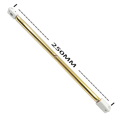 DATOUBOSS 1000 W Quarz-Rubin-Trocknungs-Halogenröhren-Infrarot-Farbhärtungslampe Kurzwellenheizung Backlicht (Rechteck 250mm Gold) von DATOUBOSS