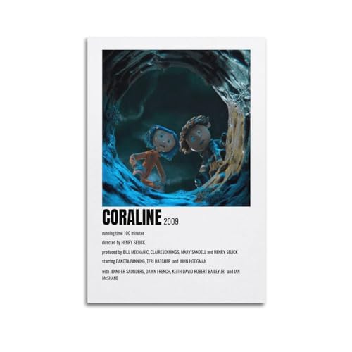 DATOZA Coraline Movie Minimalist Art Poster Dekorative Malerei Leinwand Wandkunst Wohnzimmer Poster Schlafzimmer Malerei,Wandkunst Bilddruck Moderne Familienzimmer Dekor 24x36inch(60x90cm) von DATOZA
