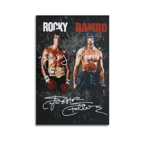 DATOZA Sylvester Stallone Rocky And Rambo Poster Dekorative Malerei Leinwand Wandkunst Wohnzimmer Poster Schlafzimmer Malerei,Wandkunst Bilddruck Moderne Familienzimmer Dekor 12x18inch(30x45cm) von DATOZA