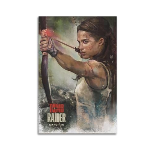 DATOZA Tomb Raider Lara Croft Painting Poster Dekorative Malerei Leinwand Wandkunst Wohnzimmer Poster Schlafzimmer Malerei,Wandkunst Bilddruck Moderne Familienzimmer Dekor 16x24inch(40x60cm) von DATOZA