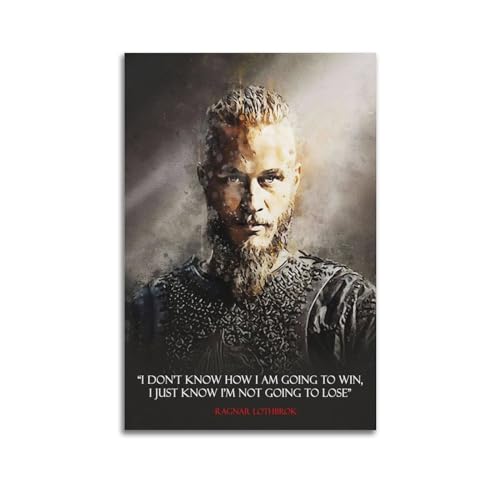 DATOZA Vikings Ragnar Lothbrok Poster Dekorative Malerei Leinwand Wandkunst Wohnzimmer Poster Schlafzimmer Malerei,Wandkunst Bilddruck Moderne Familienzimmer Dekor 24x36inch(60x90cm) von DATOZA