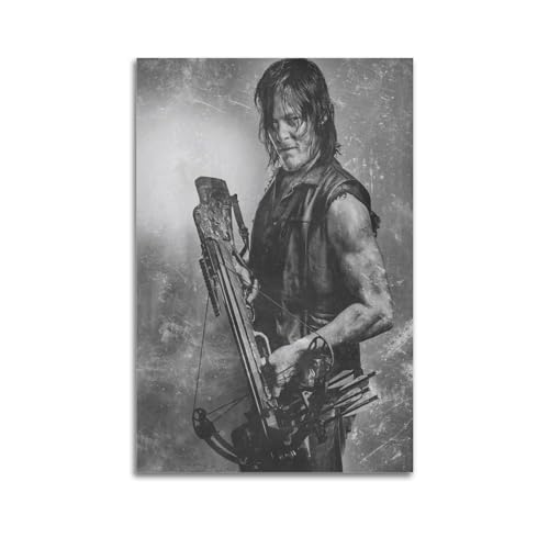 The Walking Dead Role Daryl Dixon Black And White Poster Dekorative Malerei Leinwand Wandkunst Wohnzimmer Poster Schlafzimmer Malerei,Wandkunst Bilddruck Moderne Familienzimmer Dekor 12x18inch(30x45cm von DATOZA