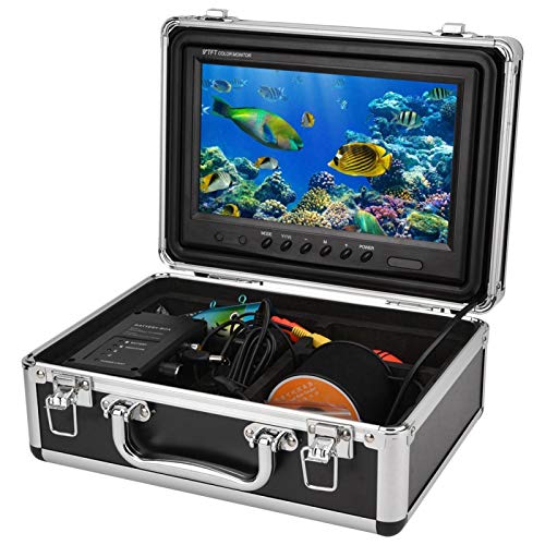 DAUERHAFT 9-Zoll-Großfarbbildschirm Fish Finder-Videokamera-Kit,Unterwasser-Angelkamera mit HD 1000TVL,Angelkamera-Kit mit einer 4500-Mah-Batterie zur Überwachung der Aquakultur (European regulations) von DAUERHAFT