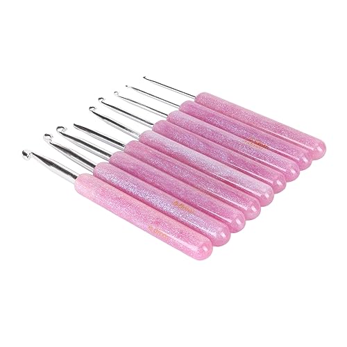 Stricknadeln, Transparent, Rosa, 2,0 Mm Bis 6,0 Mm, 9-teiliges Häkelnadel-Set, Ergonomischer Anfängergriff für Handschuhe von DAUERHAFT