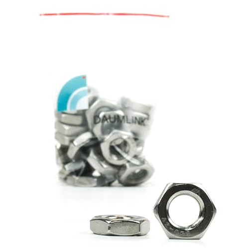 DAUMLINK® 25 Flache Muttern DIN 439 (Niedrige Sechskantmutter Form B mit Fase) Material Edelstahl V2A (25 Stück) (sim. 4035) als Mutter für enge Platzverhältnisse (M12) von DAUMLINK