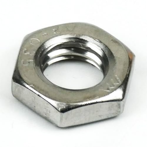 DAUMLINK® Flache Mutter DIN 439 (Niedrige Sechskantmutter Form B mit Fase) Material Edelstahl V2A (25 Stück) (sim. 4035) als Mutter für enge Platzverhältnisse (M8) von DAUMLINK