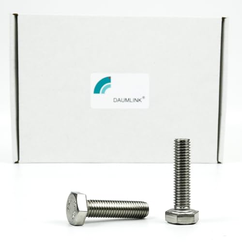 DAUMLINK® Sechskantschraube DIN 933, Material Edelstahl V2A (25 Stück) (DIN 933/ISO4017 sim. UNI 5739) eigenen sich für Deine Projekte zum Verbinden von Kunststoff-, Holz- und Metallteilen (M10X40) von DAUMLINK