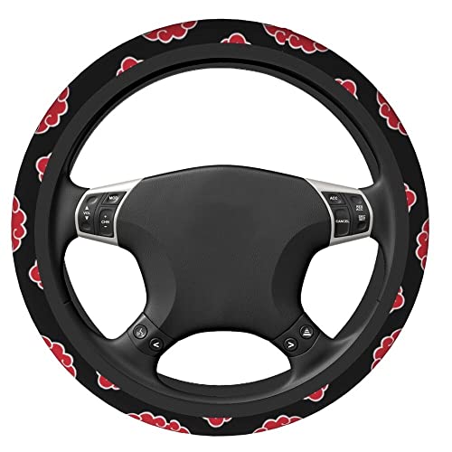 DAVBIR Auto Lenkradhüllen Akatsuki Neji Konoha Auto Auto Lenkradbezug Red Cloud Form Universal Lenkradschutz Ø38cm (Color : 09) von DAVBIR