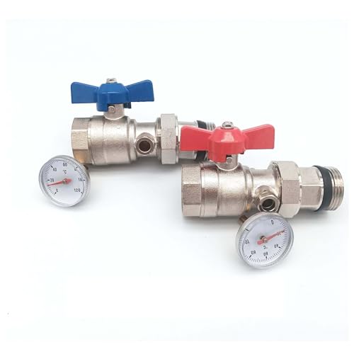 DAVBIR Ein Satz / DN25 Messing-Kugelhahn mit Thermometer 0~120 ℃ for Verteiler-Fußbodenheizung perfection DAVBIR Ein Satz / DN25 Messing-Kugelhahn mit Thermometer 0~120 ℃ for Verteiler-Fußbodenheizung perfection von DAVBIR
