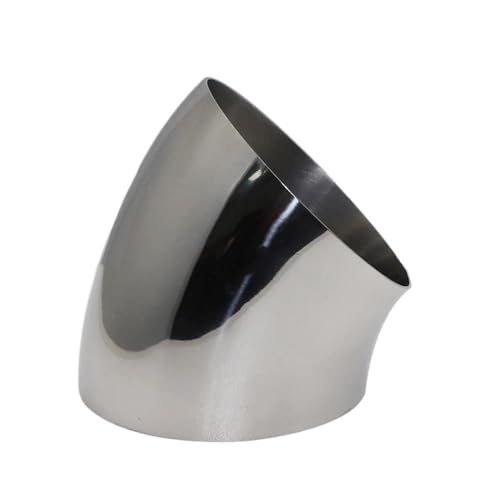 DAVBIR Motorrad Auspuffrohr Fitting Auto Motorrad Auspuff Schalldämpfer Geschweißtes Rohr Universal 45 Grad Edelstahl Winkelstück Sanitär Schweißrohr Auspuff Endrohr(63MM-1.2MM) von DAVBIR