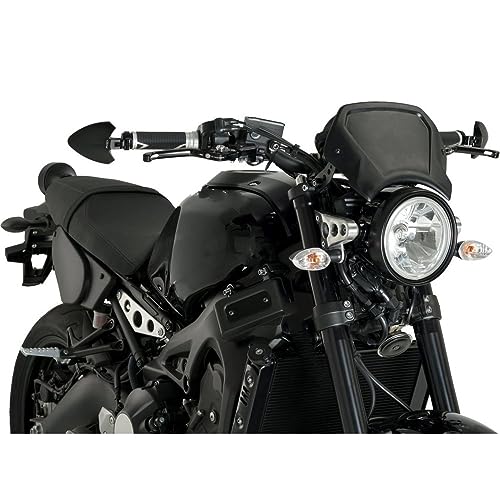 DAVBIR Motorrad-Windabweiser Motorrad Windschutzscheibe Air Windabweiser Aluminium Windschutzscheibe Zubehör Windschutz Für Yamaha Für XSR 900 Für XSR900 2016-2021 Motorrad Windschild (Color : Zwart) von DAVBIR