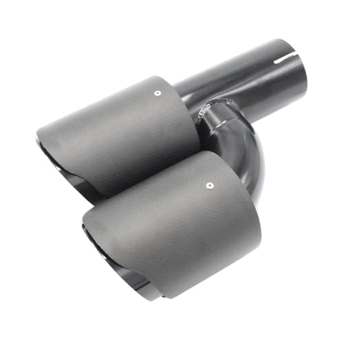 DAVBIR Sound Auspuff Endrohr Stil: Glänzendes Schwarz Modell Dual-Carbonfaser-Edelstahl Universelles Auto-Auspuffrohr Doppelrohr Für Die Linke Seite Auspuff Endrohr(51-76mm A) von DAVBIR