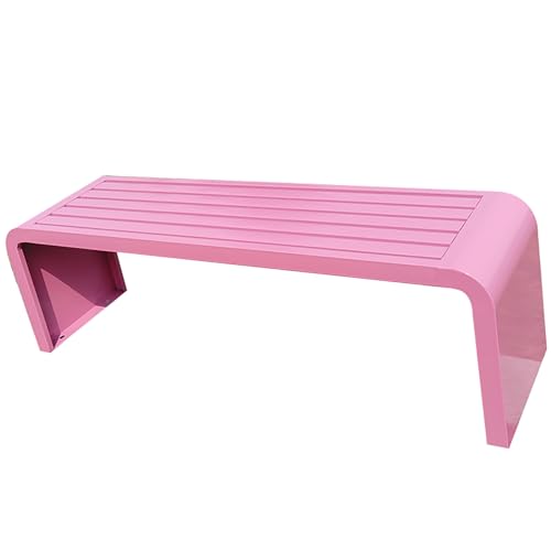 Gartenbank Metall ohne lehne, wetterfeste gartenbänke, Sitzbank Draußen Wetterfest, 2-Sitzer Gartenbank für Garten, für Balkon, Garten, Terrasse ( Color : Pink , Size : 120*40*45cm/47*16*18in ) von DAVBIR