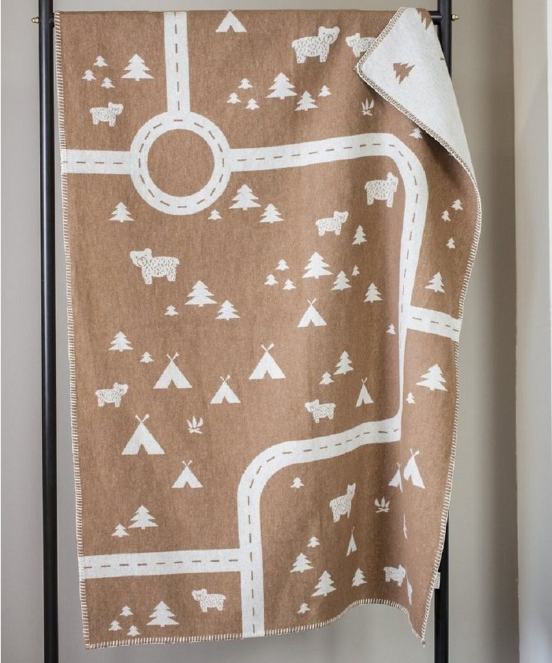 Babydecke Kinderdecke Lili 'Camping Straße' 100 x 140 cm Braun, DAVID FUSSENEGGER von DAVID FUSSENEGGER