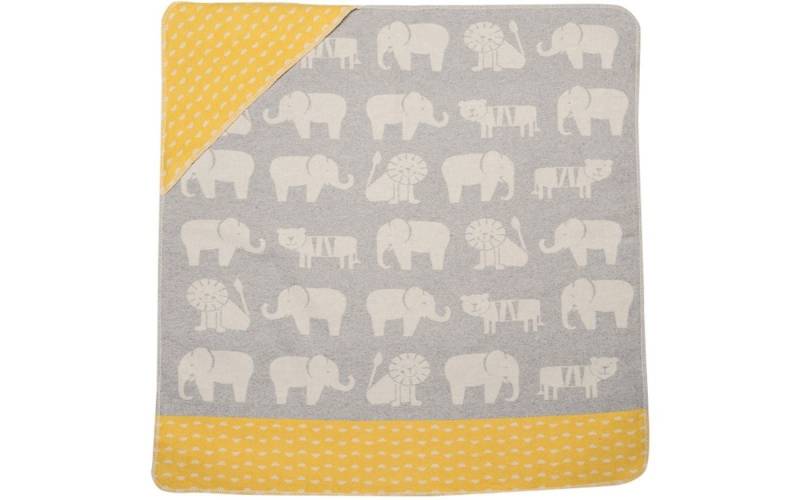 Babydecke Kaputze Juwel "Zoo" 80 x 80 cm Grau, DAVID FUSSENEGGER von DAVID FUSSENEGGER