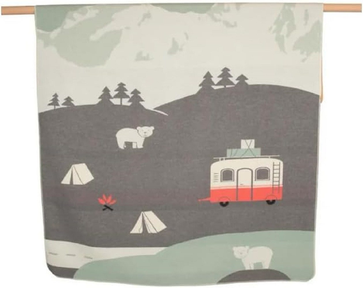 Kinderdecke Camping Wohnwagen 140 x 200 cm, DAVID FUSSENEGGER von DAVID FUSSENEGGER