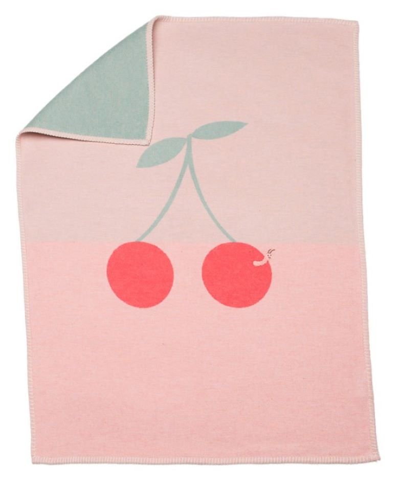 Kinderdecke Lili mit Stick 'Wurm' 70 x 90 cm Altrosa, DAVID FUSSENEGGER von DAVID FUSSENEGGER