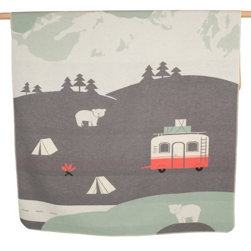 Kinderdecke Juwel 'Camping' 140 x 200 cm Grau, DAVID FUSSENEGGER von DAVID FUSSENEGGER
