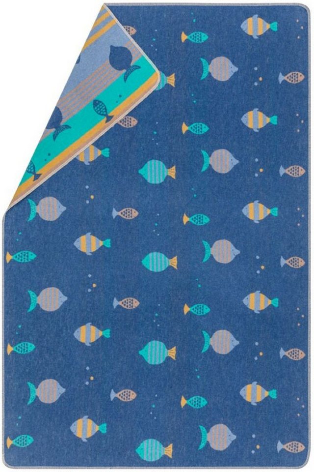 Kinderdecke Juwel 'Fische' 100 x 140 cm Marine - Blau, DAVID FUSSENEGGER von DAVID FUSSENEGGER