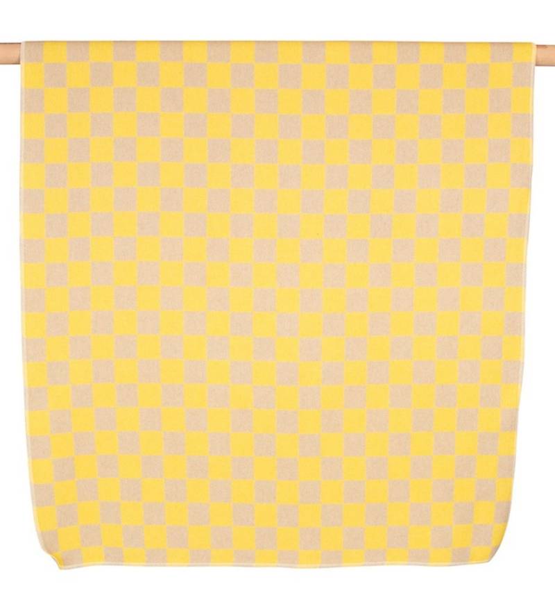 Kinderdecke Juwel 'Schachbrett' 100 x 140 cm Gelb, DAVID FUSSENEGGER von DAVID FUSSENEGGER