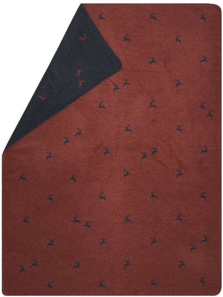 Wohndecke Kurzflor Savona 'Hirsch allover' 150 x 200 cm, DAVID FUSSENEGGER von DAVID FUSSENEGGER